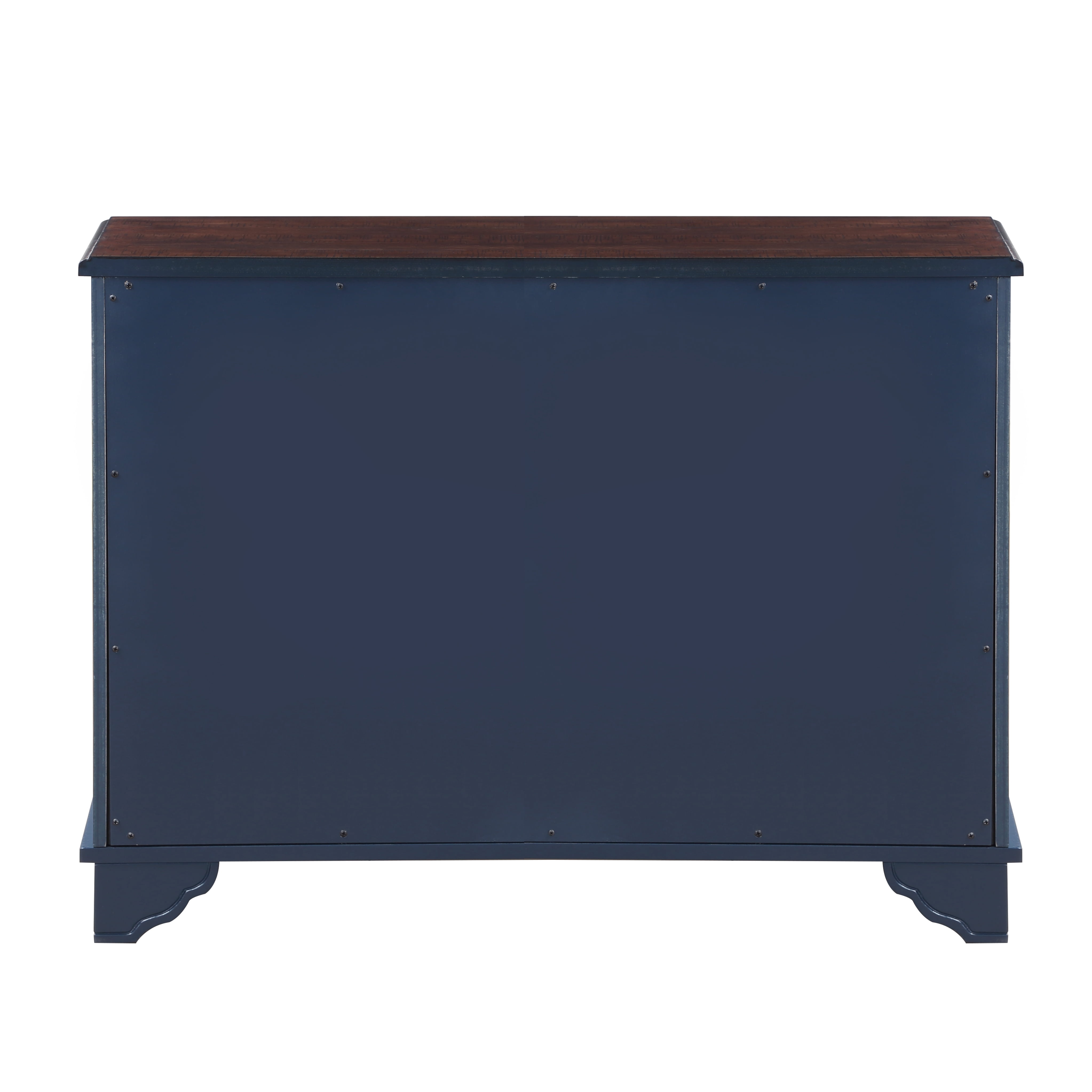 Aukfa 40" Farmhouse Accent Storage Cabinet, Solid Pine Wood Frame,Storage Organizer for Entryway & Living Room,Blue