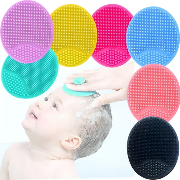 XIRQI Baby Shampoo Bath Brush Silicone Head Newborn Body Massage Baby Shower Brush Hair Shampoo Brushes Infant Shower Brush