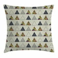 thumbnail image 1 of Geometric Decor Throw Pillow Cushion Cover, Abstract Hand Drawn Triangles with Minimalist Modern Native Boho Illustration, Decorative Square Accent Pillow Case, 18 X 18 Inches, Taupe, by Ambesonne, 1 of 2