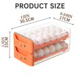thumbnail image 2 of organization and storage,Large Capacity Double Layer Transparent Egg Drawer Egg Storage Container For Refrigerator Kitchen,White, 2 of 8
