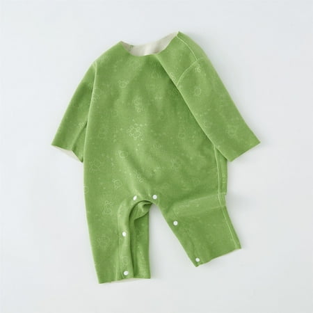 

Gubotare Baby Bodysuit Winter Baby Cotton Knitted Sweater Romper Longsleeve Outfit with Warm Hat Set Green 3-6 Months