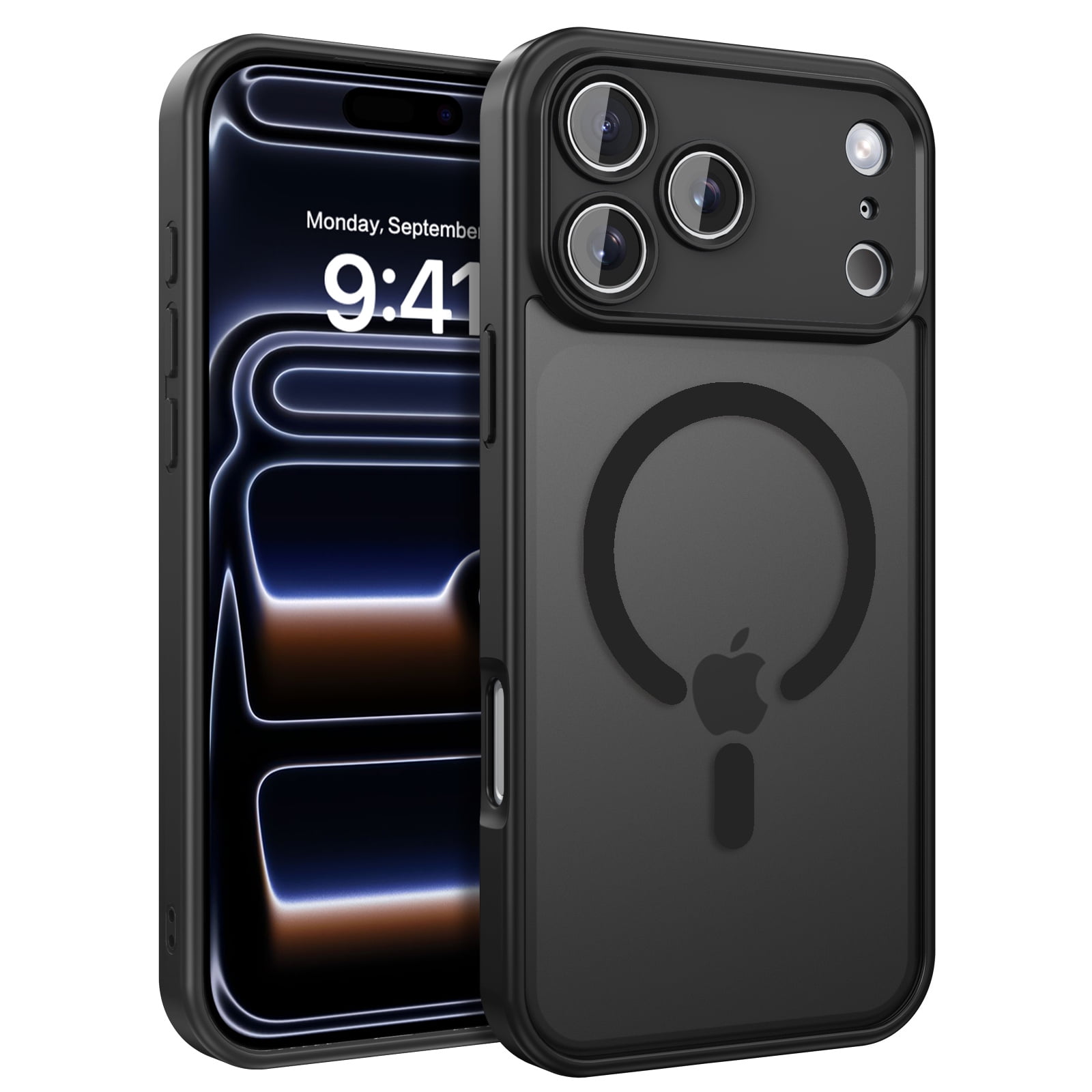 BENTOBEN Magnetic iPhone 17 Pro Case / iPhone 18 Pro Case 6.3" - Slim Fit Matte Translucent Cover | Mag-Safe Compatible | Shockproof Anti-Yellowing | Black
