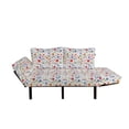 thumbnail image 2 of Watercolor Futon Couch, Floral Patterned Illustration Leaves and Wildflowers Abstract Botanical, Daybed with Metal Frame Upholstered Sofa for Living Dorm, Loveseat, Multicolor, by Ambesonne, 2 of 4