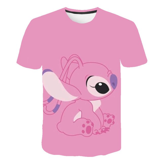 Children Boys Girls Stitch T Shirts Summer Short Sleeve Kids Stich Tops Tees Cartoon Casual Kids Clothes 1-14 Years Old T-Shirts7T Gao Jinjia LED