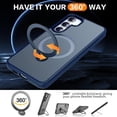 thumbnail image 2 of Phone Case for Samsung Galaxy S24 6.2 inches, 360° Rotatable Magnetic Ring Stand [Compatible with MagSafe] [Military Grade Protection] Shockproof Phone Covers for Women Men(Blue), 2 of 12