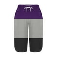thumbnail image 7 of ZQUUVOU Women's Capris Block Printed Elastic Waist Casual Capris Pants with Pockets(Purple,XL), 7 of 7