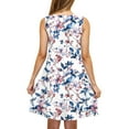 thumbnail image 7 of ZQUUVOU Women's Casual Floral Print Dress Sleeveless Round Neck Knee Length Skirt White, 7 of 7