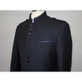 thumbnail image 4 of Mens APOLLO KING Banded Collarless suit Chinese Mandarin Wide leg AG92 navy blue, 4 of 10