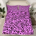 thumbnail image 2 of jejeloiu Cute Cartoon Bowknot Full Size Sheets,Jungle Animal Cheetah Bed Sheets,Purple Black Sheet Sets For Adult,Super Cozy Room Decor,4-Piece, 2 of 7