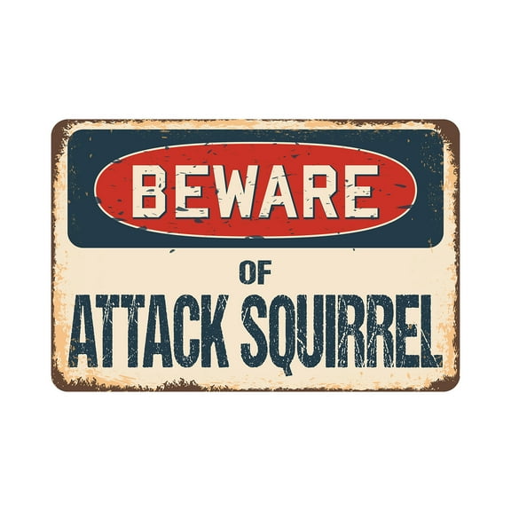 SignMission Z-812-BW-Attack Squirrel 8 x 12 in. Beware of Attack Squirrel Rustic Sign