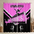 thumbnail image 1 of YST Rideaux Occultants de Gymnastique Rideaux de Danse Princesse pour Filles, Rideaux et Draperies Kawaii de Gymnaste Fille Rideaux de Salon Noirs et Roses, Rideaux de Fenêtre à Imprimé Ruban de Gymnastique, 1 of 5