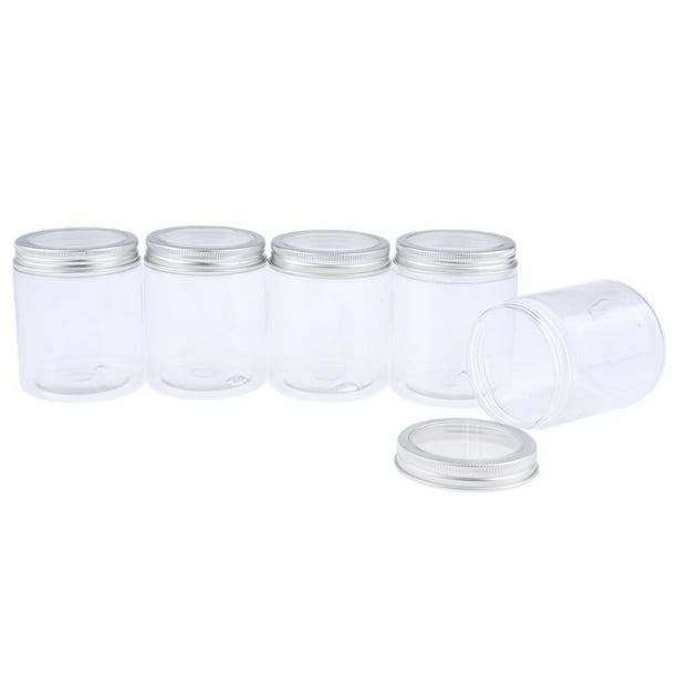 5 tarros vacíos para maquillaje, loción, crema y gel, transparentes, 250 ml 250ml