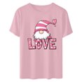 thumbnail image 4 of mihongmao Womens Plus Valentine Tops Women Casual Round Neck Short-sleeved Christmas Tree Printed T-shirt Multicolor L, 4 of 6