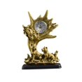 thumbnail image 2 of Reloj de mesa, estatua de Animal, reloj decorativo para estante, estatua artesanal, colección creativa de animales, adorno de escritorio para estante, León Macarena Estatua del reloj, 2 of 8