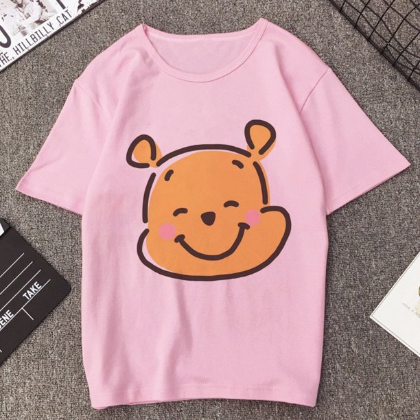 Camiseta Kawaii de Disney para mujer, camiseta divertida de Winnie The Pooh Y2K, camiseta de Anime linda, ropa de calle informal, camiseta gráfica para mujer