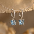 thumbnail image 5 of Charmsy Huggie Hoop Earrings for Women | Rhodium Plated Cubic Zirconia Dangle Earrings, 5 of 7