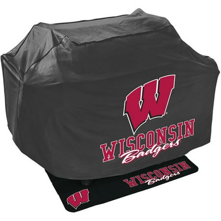 Mr. Bar-B-Q NCAA Grill Cover and Grill Mat Set, University of Wisconsin Badgers