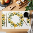 thumbnail image 2 of Placemat Set of 6 Yellow Flower Wreath Placemats for Dining Table Watercolor Style Washable Table Mats for Kitchen and Party Decor Indoor & Outdoor Use, 2 of 8