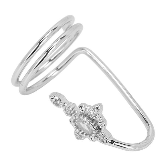 Nail Finger Tip Ring, Electroplated Copper Finger Tip Ring Exquisite Workmanship Fashionable For Women Girls For Parties Weddings White Gold
