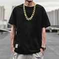 thumbnail image 2 of ROZYARD Papper Gold Chain Big Chunky Faux Gold Hip Hop Turnover Chain Exaggerated Rapper Costume Accessories Gangster Necklace, 2 of 9