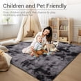 thumbnail image 5 of Fluffy Area Rug- Shag Area Rug for Living Room, Shaggy Large Indoor Thick Living Room Carpet with Non-Slip Backing, Soft Plush Carpet for Bedroom,9x12,Tie-dye Dark Grey, 5 of 10