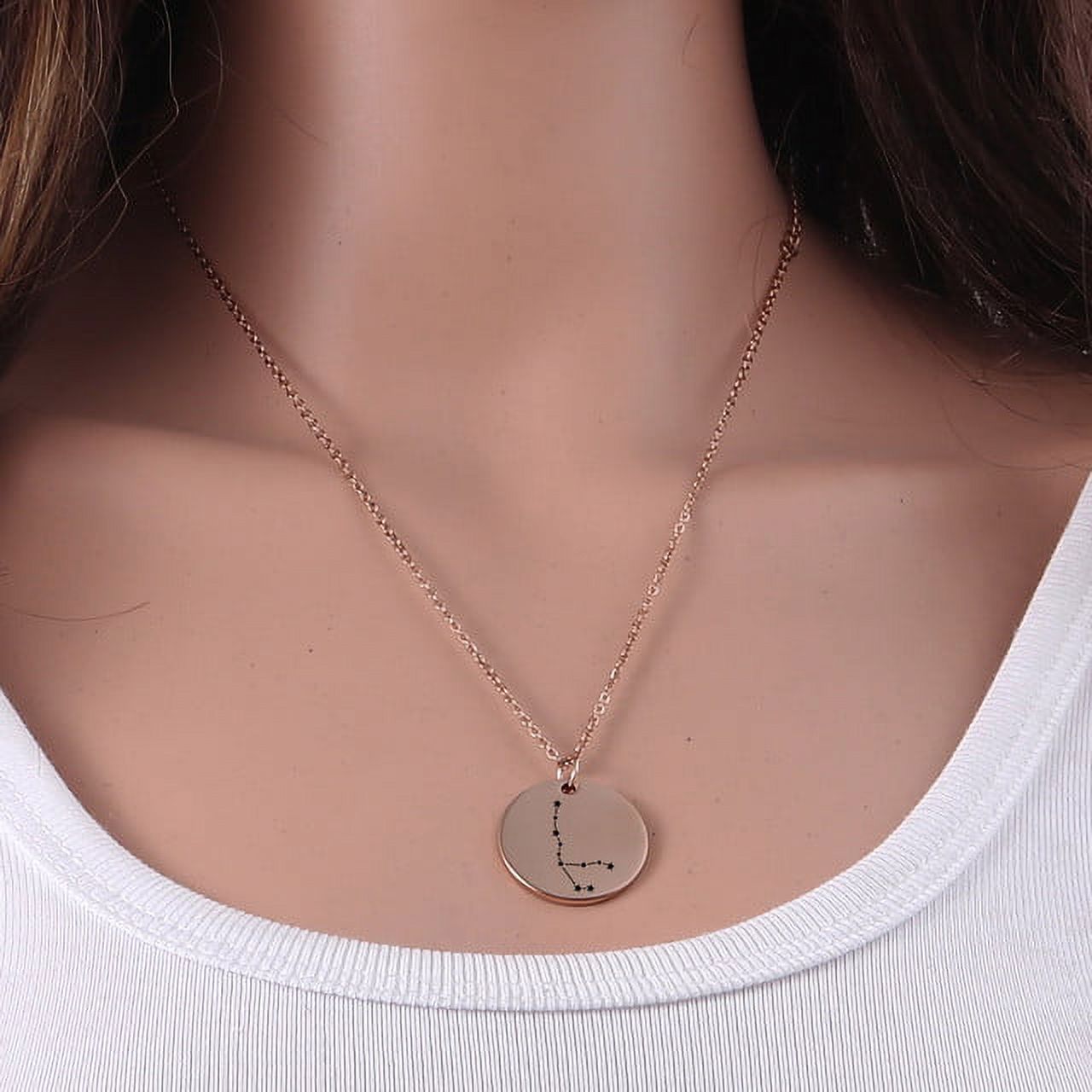 Zodiac Jewelry - Horoscope Constellation Necklace - Zodiac Birthday Gift with Back Can Engraved Name - Zodiac Gift for Girl