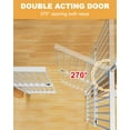 thumbnail image 5 of Lilypelle Extra Tall Cat Pet Gate, Adjustable 25.59"-28.35" Width 74.8-96.5 Inch Height, No Drilling Pressure Mounted, Walk Through Swing Safety Double Door Gate for Doorways, Stairs, Kitchen, House, 5 of 7