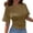 Bronze, variant on Womens Crew Neck Half Sleeve Ruched Shirts Summer 2026 Casual Cinched Waist Crop Tops Green M