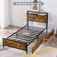 thumbnail image 2 of GAZHOME Twin Size Platform Bed Frame with 2 Storage Drawers & Tier Headboard, No Box Spring Required, 2 of 6