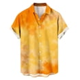 thumbnail image 4 of Ceisia Men's Slim-Fit Golden Yellow Gradient Short Sleeve Button-Down Shirt Gold M Gifts, 4 of 6
