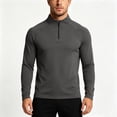 thumbnail image 4 of Men Fall Clothes,Athletic Shirts for Men Solid Color Long Sleeve 1/4 Zip Stretchy Sport T-Shirts with Thumb Hole Casual Gym Workout Top, 4 of 7