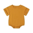 thumbnail image 2 of Newborn Onesies Boy Infant Toddler Short Sleeve Solid Newborn Romper Jumpsuit Baby Romper Orange 12-18 Months, 2 of 3