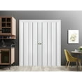 thumbnail image 3 of Sliding Closet Double Bi-fold Doors | Planum 0016 White Silk with Frosted Glass | Sturdy Tracks Moldings Trims Hardware Set | Wood Solid Bedroom Wardrobe Doors, 3 of 5