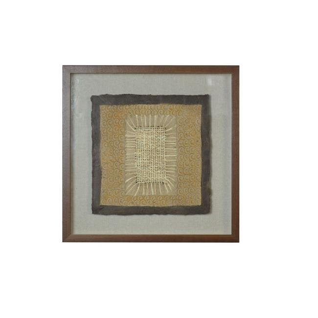 HomeRoots 342828 12 x 2 x 24 in. Brown Paper & Glass Decor Shadow Box