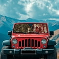 thumbnail image 3 of Uorisanigo Forest Deer USA Flag Windshield Sunshade Front Window Sun Shade Foldable Sun Visor Suitable for 2018-2025 Jeep Wrangler JL JLU & 2020-2025 Jeep Gladiator 310T, Outdoor Camping, 3 of 7