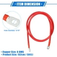 thumbnail image 6 of Unique Bargains 1 Pair 6 AWG Gauge 5ft Battery Inverter Cables with 5/16" Ring Universal for Car Vehicle RV Black Red, 6 of 6