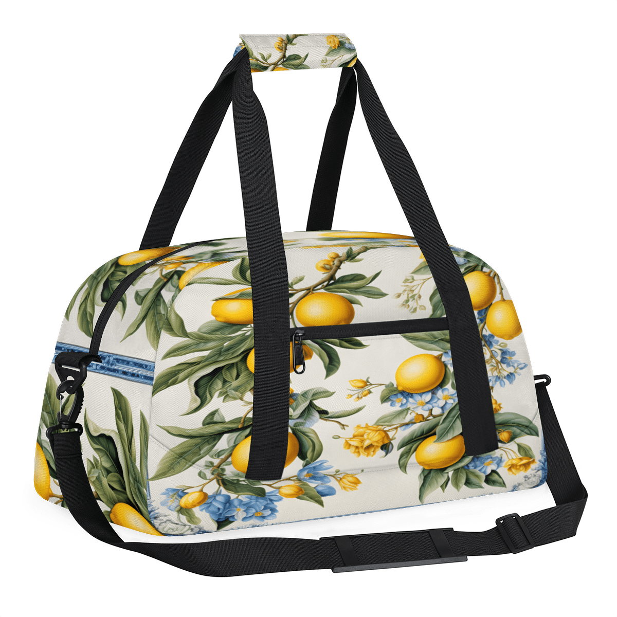 Herdesigns Vintage Sports Duffle Bag for Women & Men, Lemon Gym Bag Dance Bag Overnight Bag Carry On Weekender Travel Bag