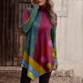 thumbnail image 1 of DPTALR Women Temperament Solid Color Long Sleeved Round Neck Irregular Long Sleeved T-shirt, 1 of 5
