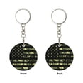 thumbnail image 2 of Naloa American Flag Camo Print Round Keychain Keychain Key Ring, Key Tag, Key Chain Bulk for Gift Accessories (Round), 2 of 7