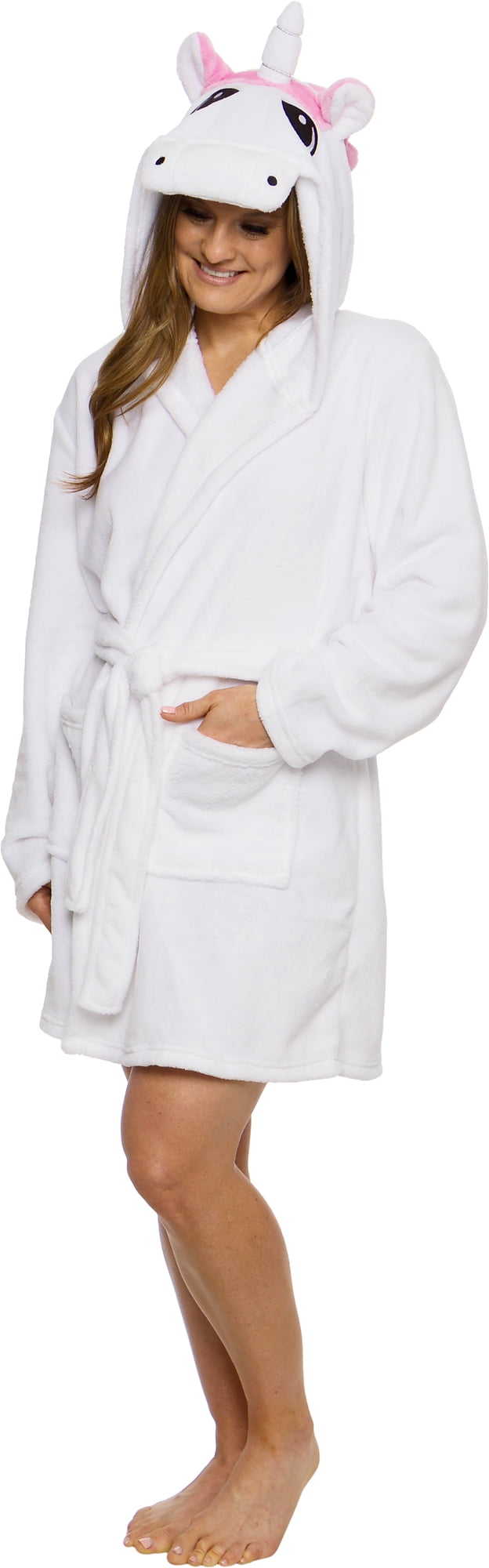 Unisex Adult/Kids Unicorn Robe Hooded Animal Bathrobe for Women Men Gift for Birthday Christmas Girls Robe 