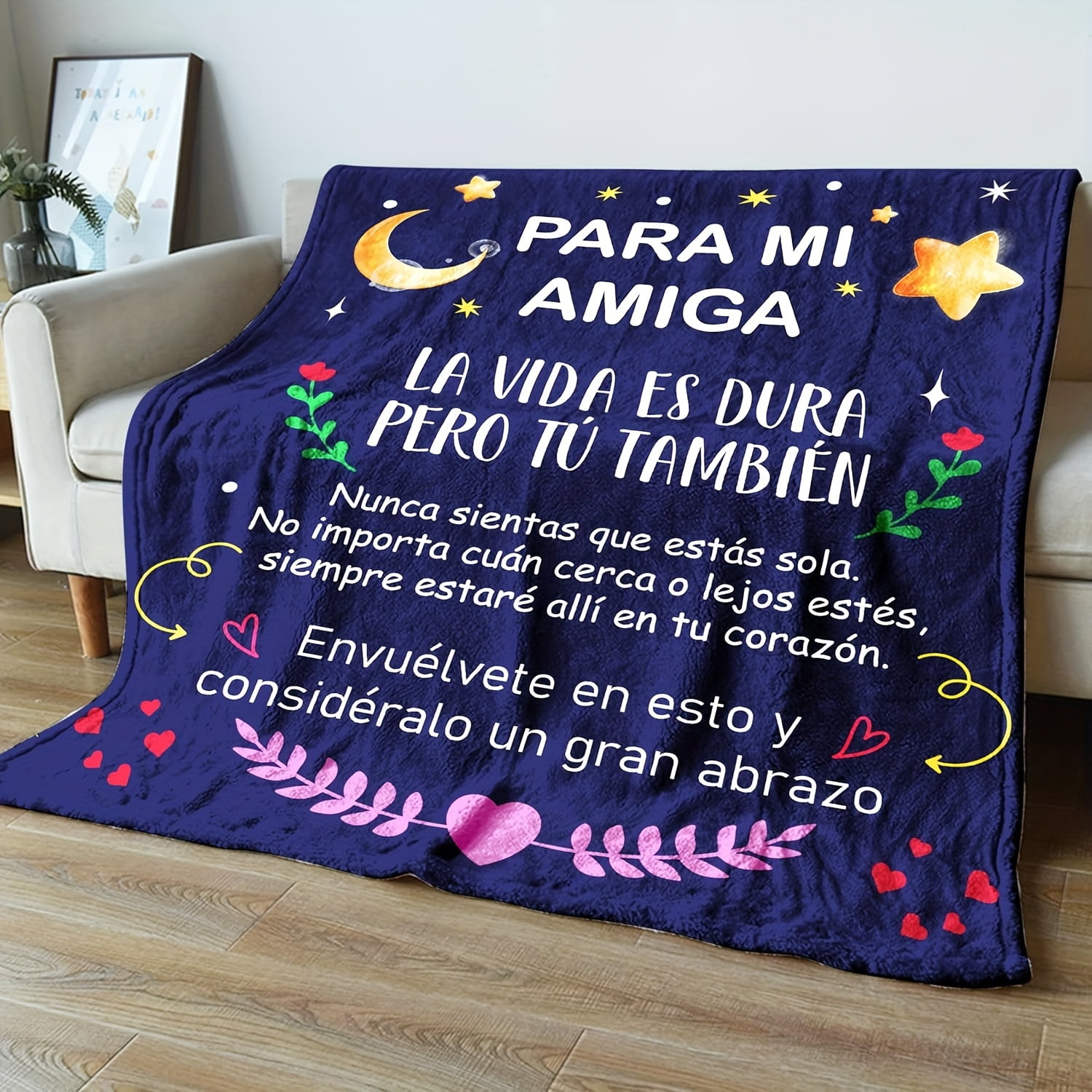 1pc Women' Secret Santa Christmas Birthday Gift Blanket Cozy Flannel Bedspread Suitable for Seasons Machine Washable Soft Warm Bed Covering for Women Special Occasions