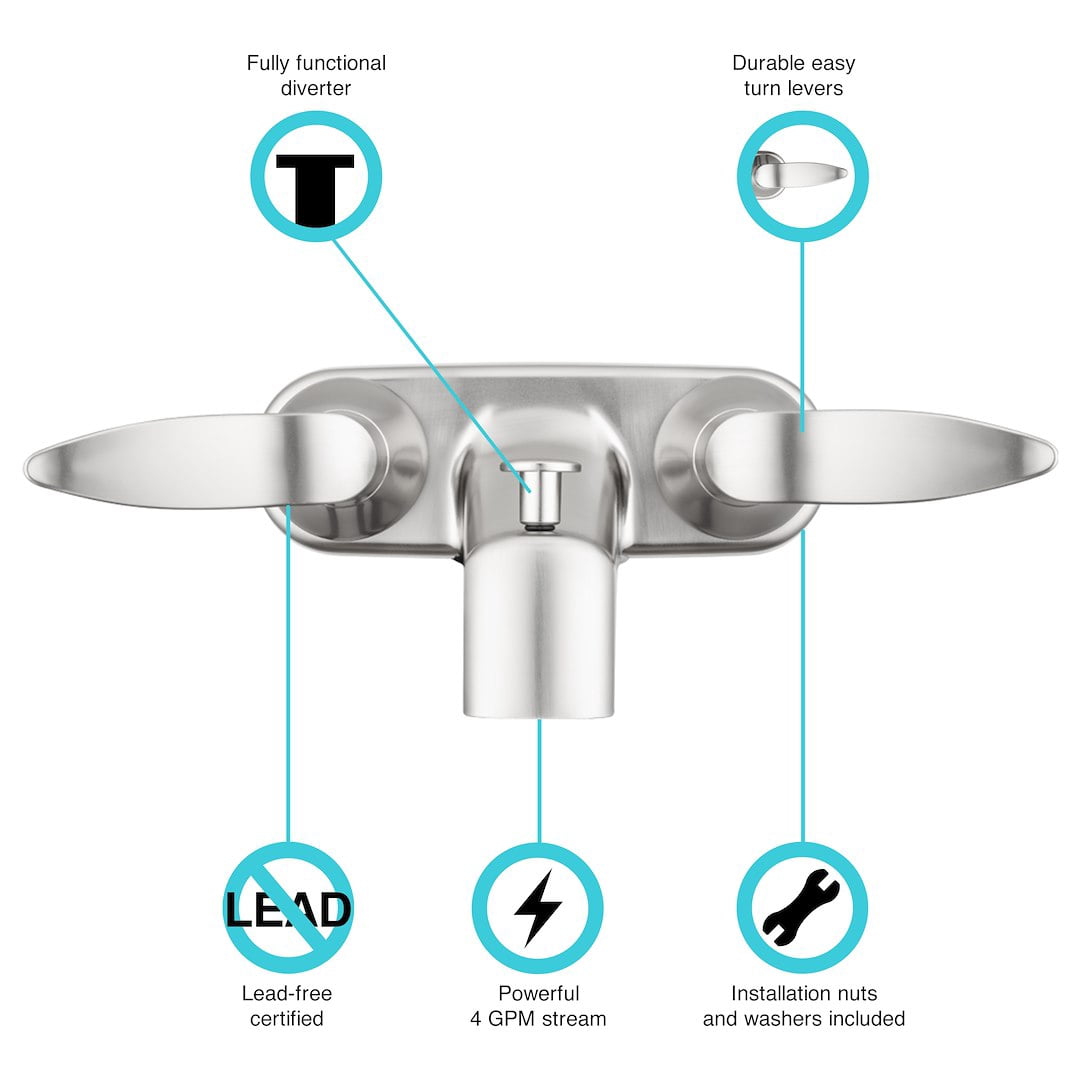 Dura Faucet DF-SA110LH-SN Faucet Used For Bathtub Washerless Cartridge Valve