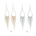 thumbnail image 3 of Sonducket 1 par de pendientes colgantes, borlas de cadena larga, accesorios de joyería en forma de gota de agua, gota de oreja de aleación clásica para Ropa, zapatos y accesorios Miscelánea plata Sonducket AP009642-02, 3 of 6