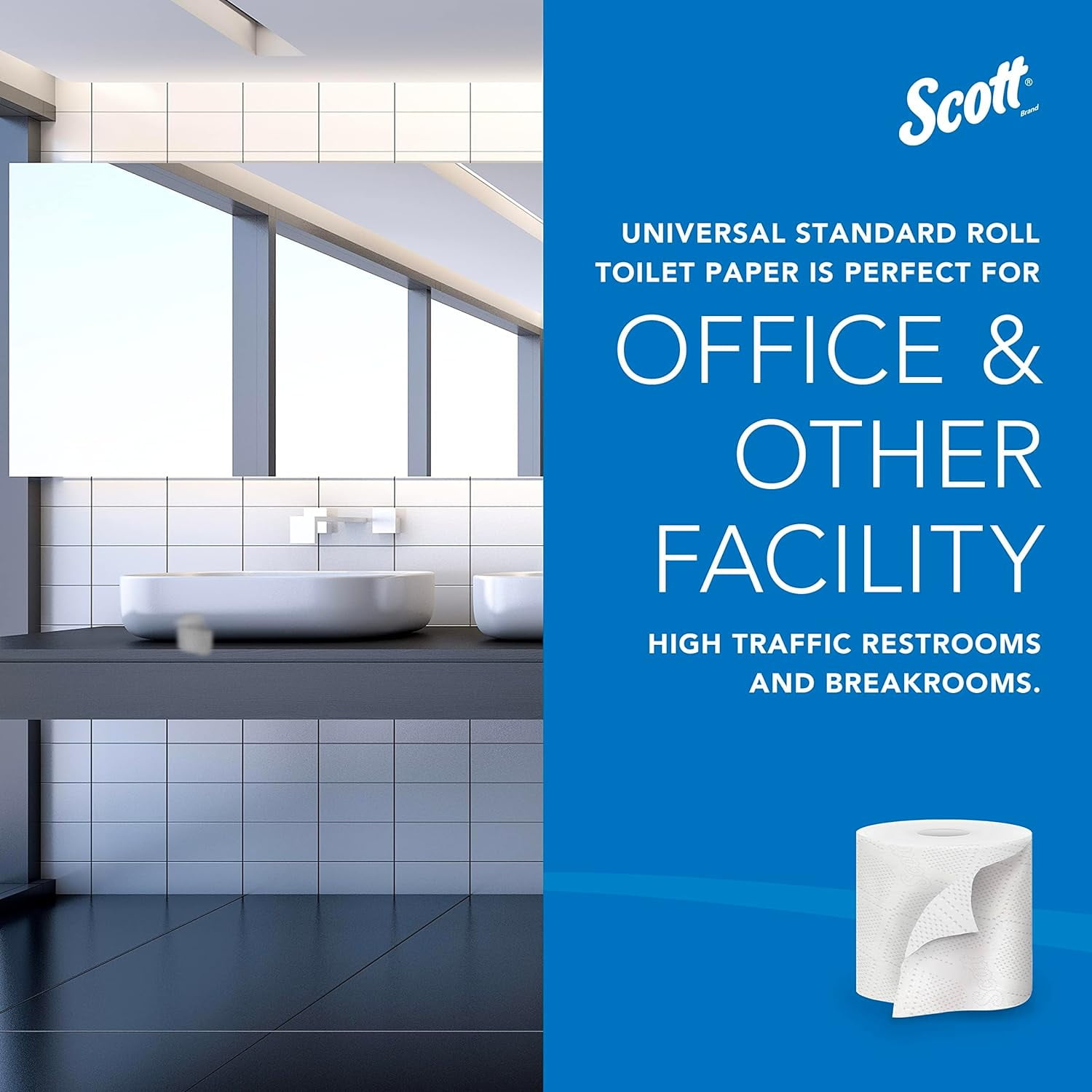 Scott Kimberly-Clark Professional 13217 100% Recycled Fiber Roll Bathroom Tissue- 550 Sheets/Roll | 80/Carton