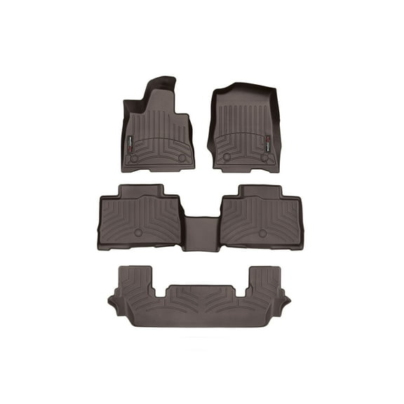 WeatherTech Custom Fit FloorLiners compatible with 2020-2026 Lincoln Aviator - Complete Set (1st, 2nd, & 3rd Row), Cocoa