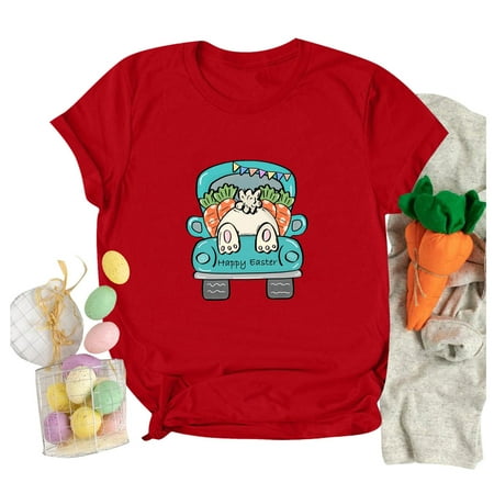 

Womens Easter s Day Letter Printed Short Sleeve Tops Blouse T-Shirt under Scrub Women Long Sleeve Shirts Dry Fit Tee Shirts Women