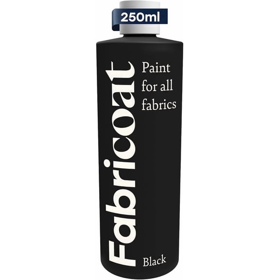 Fabricoat - Fabric Paint for Furniture - 8.5oz / 250ml Black- Restore or Change the Color of Couches, Chairs, Upholstery, Soft Furnishings, Car Interiors, Clothing, & Footwear