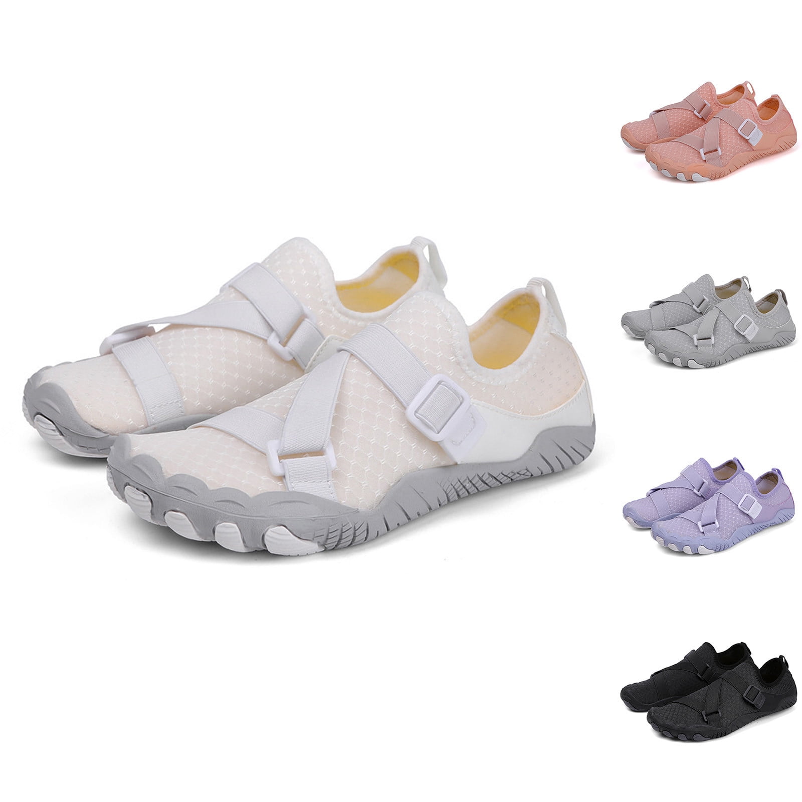 Water Shoes for Women Men Quick-Dry Hiking Beach Barefoot Boat Aqua Shoe Outdoor Sports Comfortable Slip On Unisex Footwear White 38