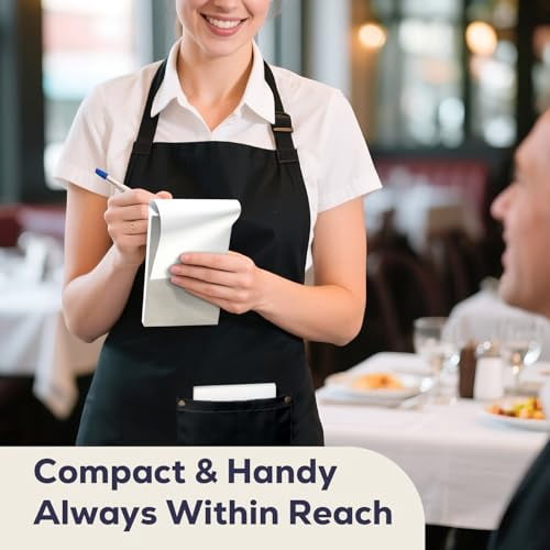 FMP Brands 100 Pack (Total 10000 Sheets) Note Pads 4x6, 100 Sheets Per Memo Pad, Server Note Pads, White Waitress Server Note Pads, Writing Scratch Paper, Pads of Paper, To Do List Small Note Pads
