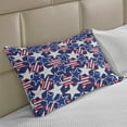thumbnail image 2 of 4th of July Knitted Quilt Pillowcover, Stars and Stripes of Liberty and Freedom American Theme Pattern, Standard King Size Pillow Cover for Bedroom, 36" x 20", Royal Blue White and Red, by Ambesonne, 2 of 2